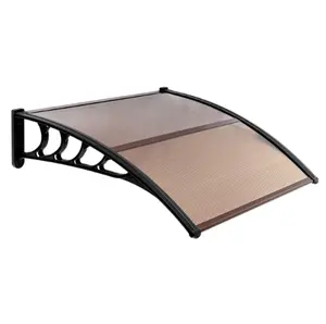 80x38in Door & Window Rain Cover Eaves, Brown Board & Black Holder for Household, Sports & Outdoor Camping Beach Sun Shelter Use tiktokshopspringglowup,summervibes
