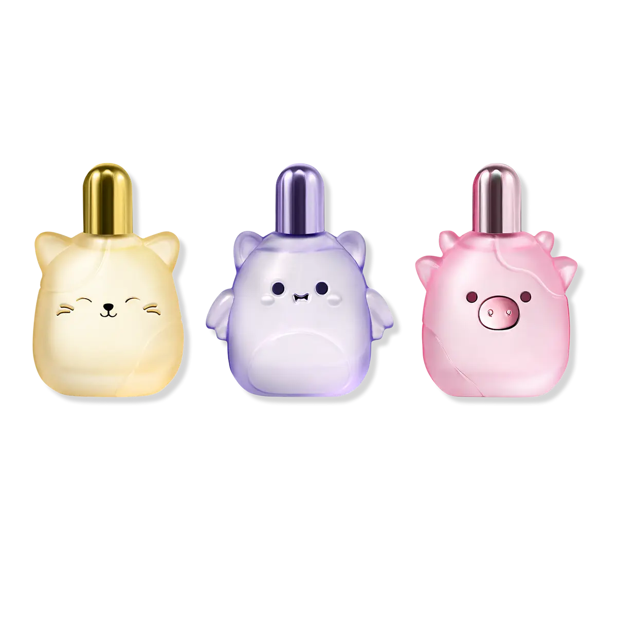 Squishmallows Try 'Em All Fragrance Set: Whisked Away (1.0 oz) + Moonlit Mist (1.0 oz) + Pink Possibilities (1.0 oz), Eau de Parfum Full Size Trio with Fruity Floral & Gourmand Scents for Layering