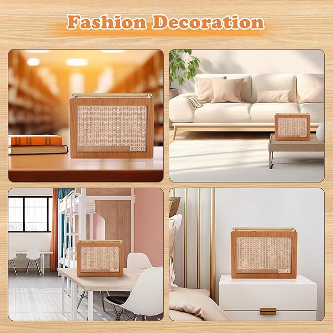 10000 Savings Challenge Box, Money Saver Box 10k Smash, Wooden Digital Save Piggy Bank for Adults Kids, Cash Vault Wooden Savings 10,000 Dollar, Caja De Ahorros, Cashbox Kakeibo