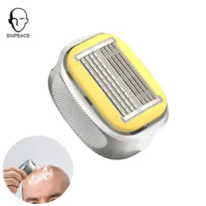 Bald Head Razor for Men - Smooth Sensitive Skin Head Shaver, Dual-Directional 8-Layer Blade with Anti-Scratch Comb, Full-Body Waterproof & Washable, Replaceable Heads + Portable Storage, Full-Body Shaving (Head/Legs/Arms), Ideal for Daily/Travel/Gift Use