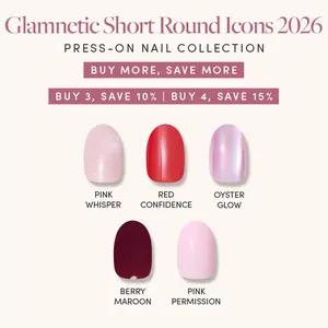 Glamnetic Short Round Icons 2026 Press-On Nail Collection