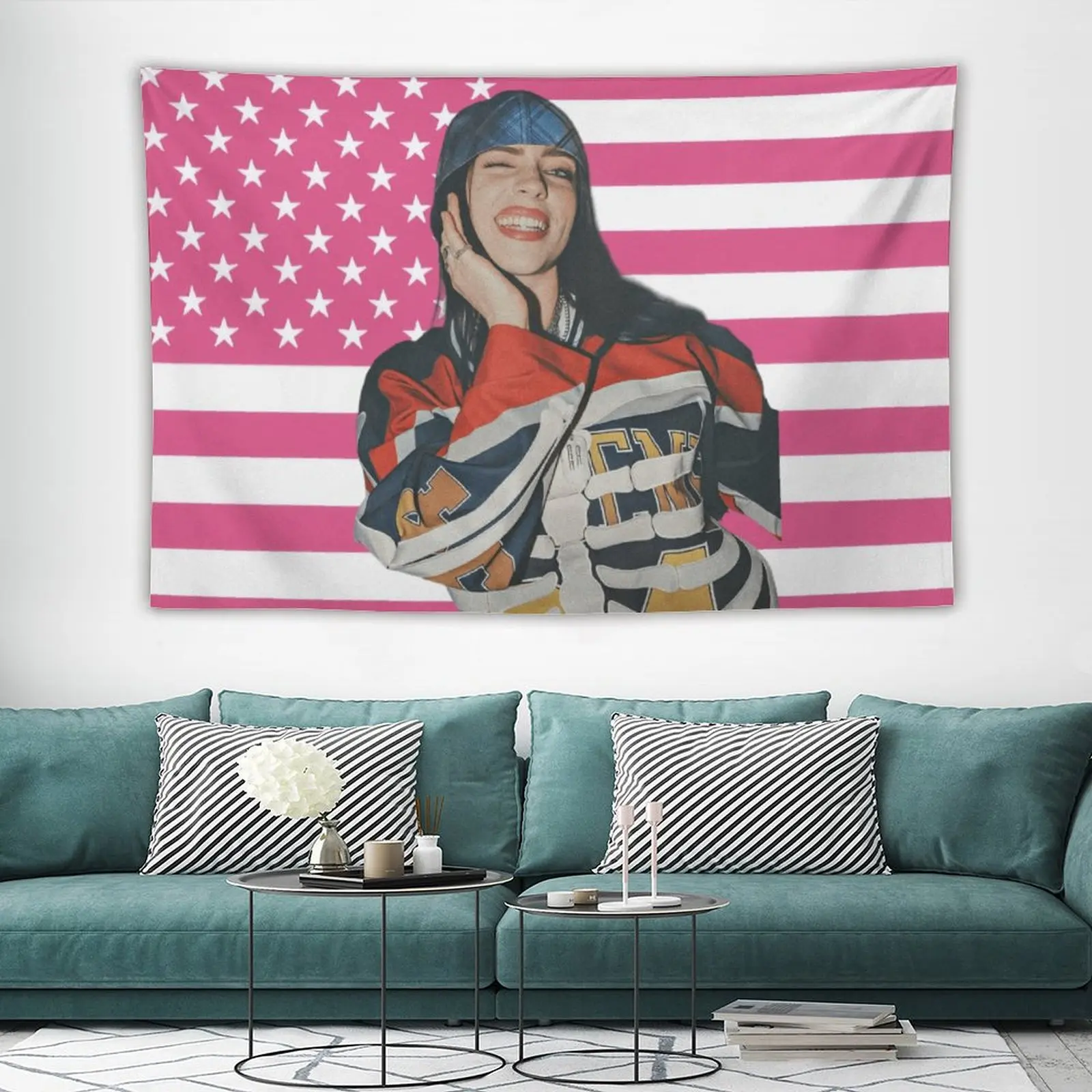 Billies 3x5 Foot Decorative Eilish Flag Tapestry Double Stitched Indoor Outdoor College Dorm Room Decoration Decorating Art