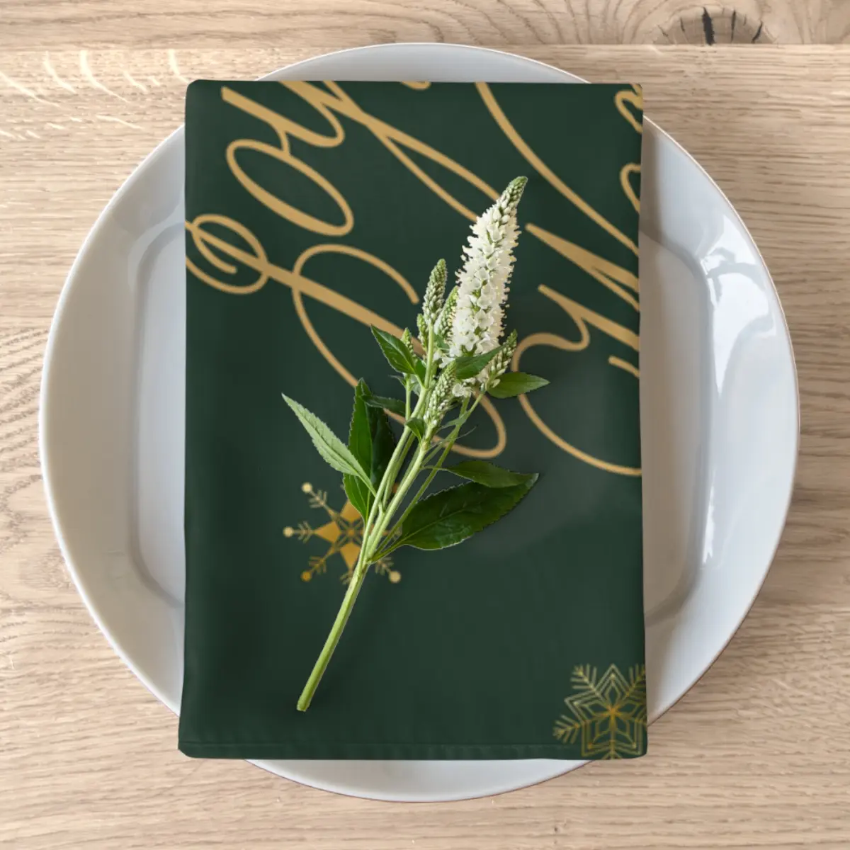 Set of Emerald Green Christmas Holiday Table Napkins