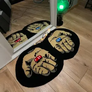 Blue Pill Red Pill Pattern Bedroom Rug, Hacker Empire Movie Decor Non-Slip Soft Living Room Carpet, Trendy Home Decoration, Home Decorative Rug