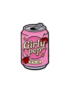 Girly Pop Quote Design Pin and Badge, Y2K Style Unique Zinc Alloy Brooch, Unisex Fashion Accessory, Perfect Birthday Gift