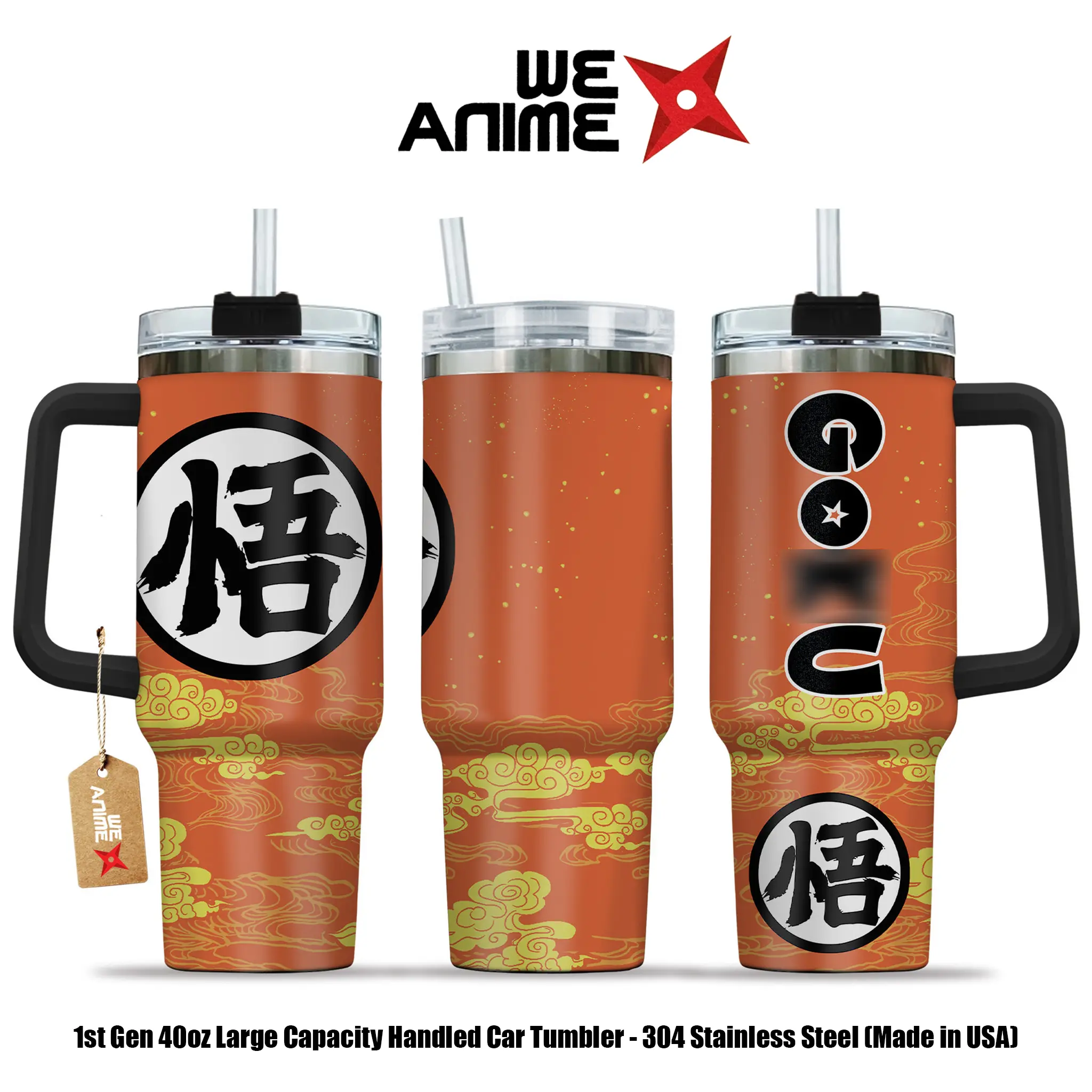 WEXANIME Goku Kakarot Collection Personalized 20oz/40oz Stainless Steel Tumbler with Handle, Double-Wall Vacuum-Insulated Travel Mug, Leak-Resistant Coffee Cup, Reusable Drinkware, Gift for Anime Fans