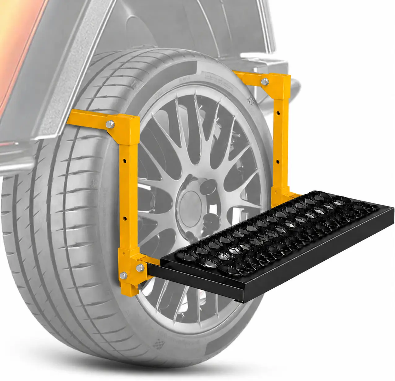 OPSETER Adjustable Truck Tire Step for SUV RV and Camper Heavy Duty Folding Vehicle Access Ladder Non Slip Steel Surface Auto Exterior Accessories Car Maintenance Tool Professional Automotive Gear