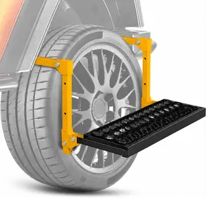 OPSETER Adjustable Truck Tire Step for SUV RV and Camper Heavy Duty Folding Vehicle Access Ladder Non Slip Steel Surface Auto Exterior Accessories Car Maintenance Tool Professional Automotive Gear