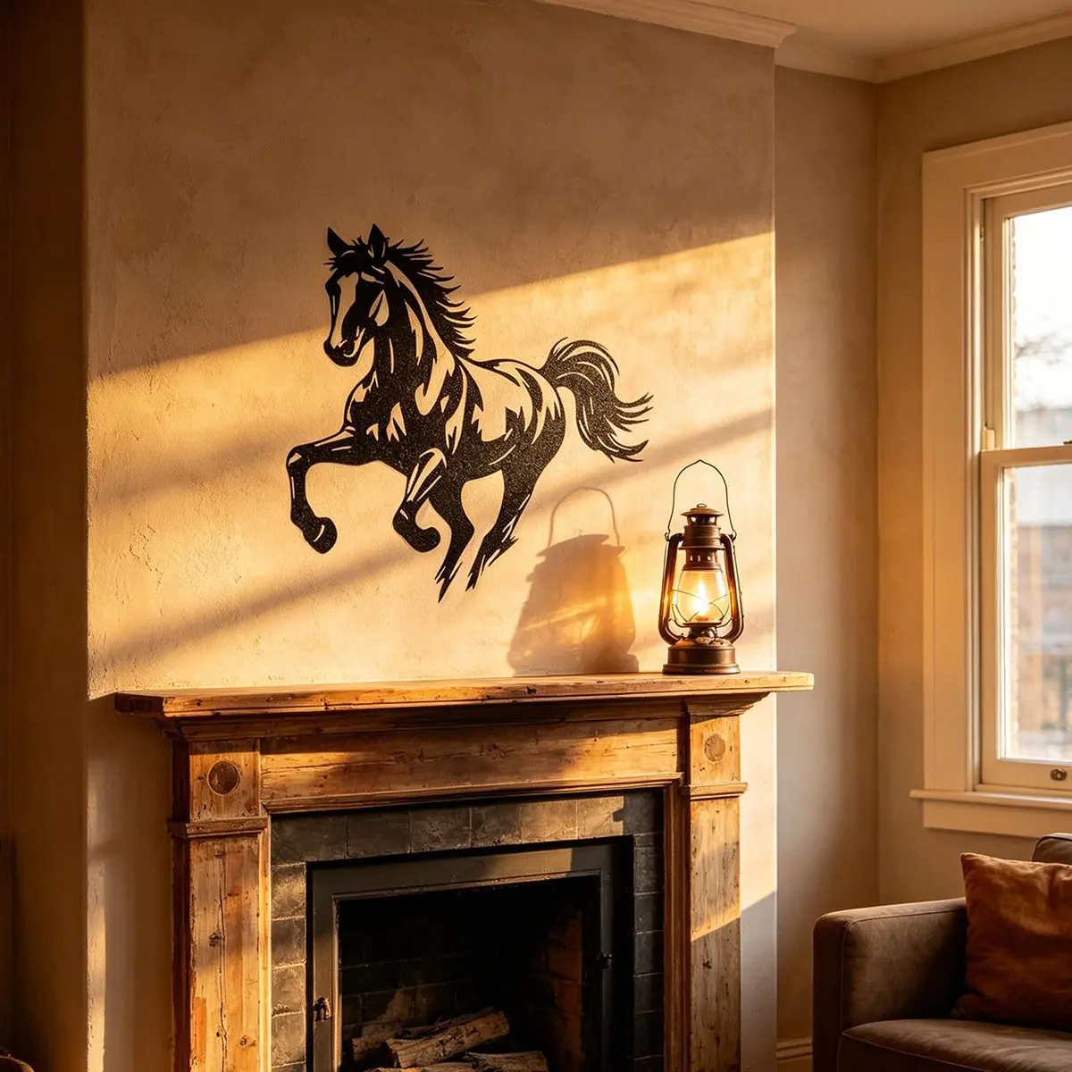 1 piece of retro metal horse mural, Wall Art Decor, Decorative Wall Art - black painted iron horse running decoration sign, suitable for home libraries, living rooms, Christmas - wall mounted, no electricity required, Home decor accessories