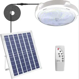 High Power Solar Ceiling Light, Ip65 Waterproof LED Solar Lamp, 6500k Ultra Bright Indoor Outdoor Security Lighting with Remote Control