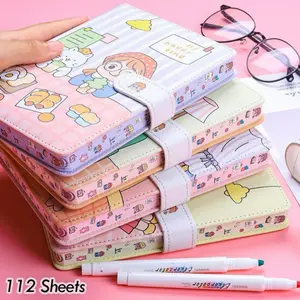 Cute School Girl Kawaii Notebook with Soft Hard Cover - Kawaii Notebook, Cute Journal Notebook