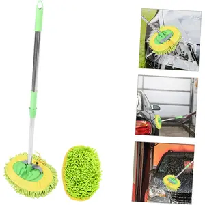 Telescopic Car Wash Mop Kit Long Handle Adjustable Car Cleaning Tool for Cars Trucks SUVs RVs Waterproof Scrubber