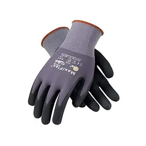 24 Pack MaxiFlex 34-874 Gloves Nitrile Micro-Foam Grip Palm & Fingers - Excellent Grip and Abrasion Resistance - Gray, 24 Pair's