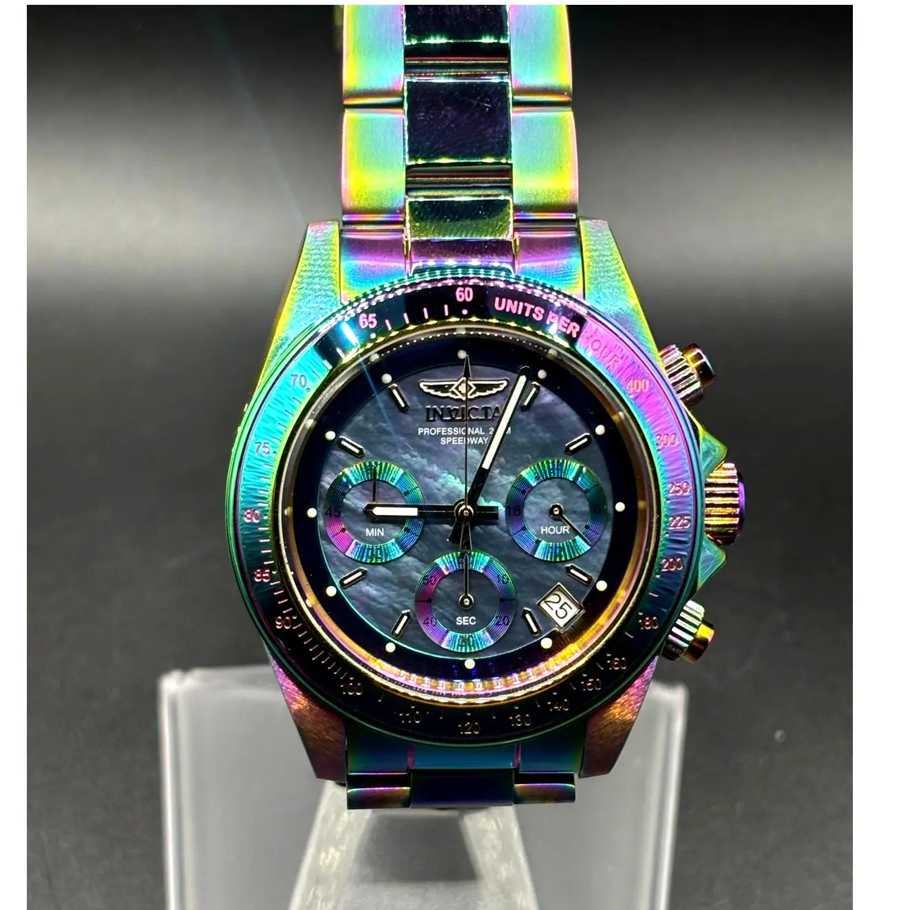 Invicta Speedway 23941 Rainbow MOP Chronograph 40mm Unisex Watch NIB