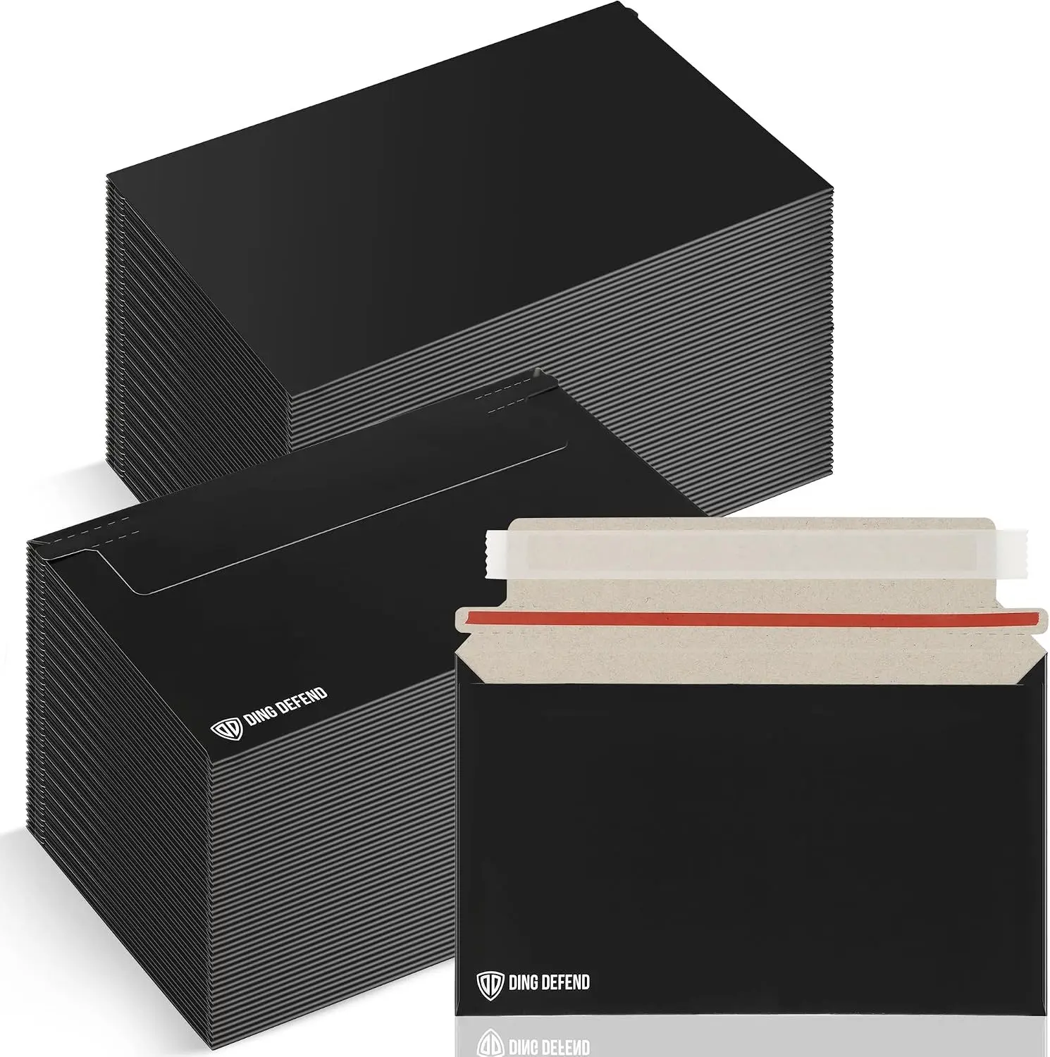 Card Shipping Envelopes 110 Pack - 7 x 4.35 Inches Trading Cards Self-Adhesive Black Mailers, Perfect Fit for Ding Defend Protectors Semi-Rigid Sleeves & Toploaders - Hobby Mailing Supplies