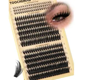 Spiky Manga Lash Clusters 12-20mm Long Eyelash Clusters 80D+100D Cluster Eyelash Extensions with Bottom Lashes Individual Fairy 300pcs Thick Volume DIY Plume Flake Cluster Lash Extension