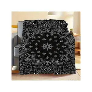 Black & White Paisley Patterned Soft Throw Blanket for Stylish Home Comfort