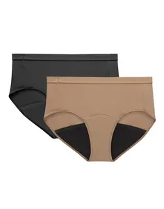 Hanes Just My Size Comfort Period. Brief Underwear Super Leaks 2-pack Women's Multi Pack Comfortable Fit Soft Stretch Fabric Breathable Spp40a