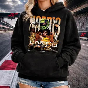 Lando Norris Sport T-Shirt, Racing Car American Retro 90s Wash Shirt, Lando Norris Autograph Sweatshirt, Gift For Fans