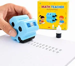 Math Teacher 4 in 1 Math Roller Stamp, Addition Subtraction Multiplication Practice Tool, Math Stamp Roller for Kids Ages 5-9 Classroom Home Use, Math Gift for Kids | GoldenEgg
