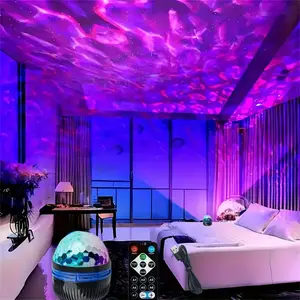 Multifunctional Water-Ripple LED Night Light, USB-Plug and Remote-Control Projector, Desktop Decorative Atmosphere Light for Home, Party Lighting Decoration, LED Light Entertainment, Led Lights Bedroom
