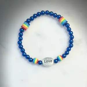 Love pride blue bracelet movement - Kamala election - democracy - lgbt- woman’s choice