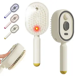 3-in-1 Electric Spray Hair Comb for Women –  Steaming & Detangling Brush, Type-C Rechargeable, 10ml Refillable Tank for Water/Oil, Anti-Frizz, Hydrating for Dry/Curly Hair, Self-Cleaning