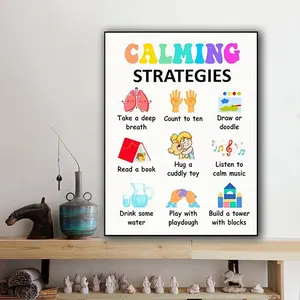 Mental health wall art Print, calming strategy inspirational quotes for health clinic, school wall decoration items hanging in classroom or therapy office, holiday gift