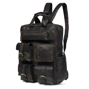 SAINTSTAG Leather Backpack for Men 7-Pocket Backpacks for Adults Traveling & Hiking 1 Peice