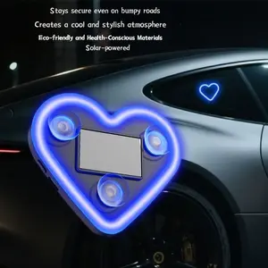 New Car Solar Plug-and-Play LED Heart Light Triangular Window Wireless Neon C-Pillar Ambience Car Interior Decoration Light.The ambience is very cool and fashionable, high-quality and unbreakable, environmentally friendly and healthy.