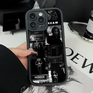 Ghostface's Realm Pattern TPU Phone Case for iPhone 17 Pro Max 16 16e 15 14 Plus 13 12 Mini 11 Air XR X XS Mini  Shockproof Drop Protection Rugged Durable Silicone Cover Cellphone Protective Casing