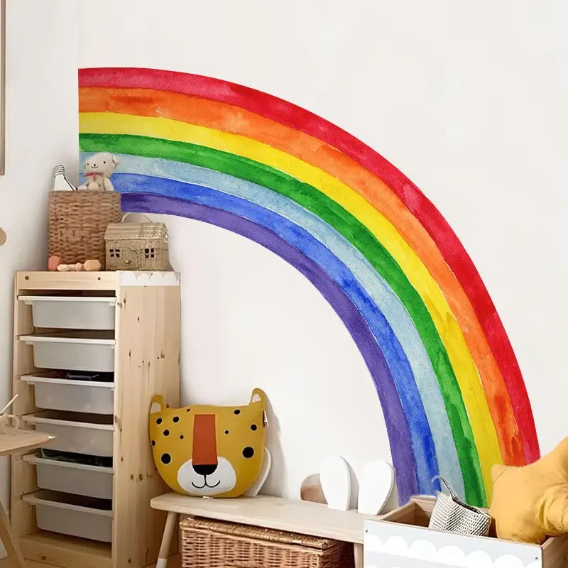 Colorful Rainbow Wall Decals Decorative Stickers for bedroom, Living Room, Refrigerator Stickers Window stickers, DIY Home Decoration, Back to School Decoration, Vinyl Decal(Removable/Waterproof)