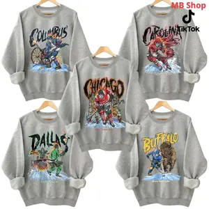 Skeleton Hockey Ash Grey Sweatshirt- DEAD THREADS ORIGINAL PTS