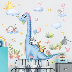 Dinosaur & Cloud & Star Pattern Wall Sticker, Self Adhesive Wall Decal, Wall Art Decorative Sticker, Funny Stickers for Home Living Room Bedroom, Ornaments
