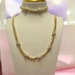 Santiago jewerly #131 anís chic 2 Heart set bracelet with necklace