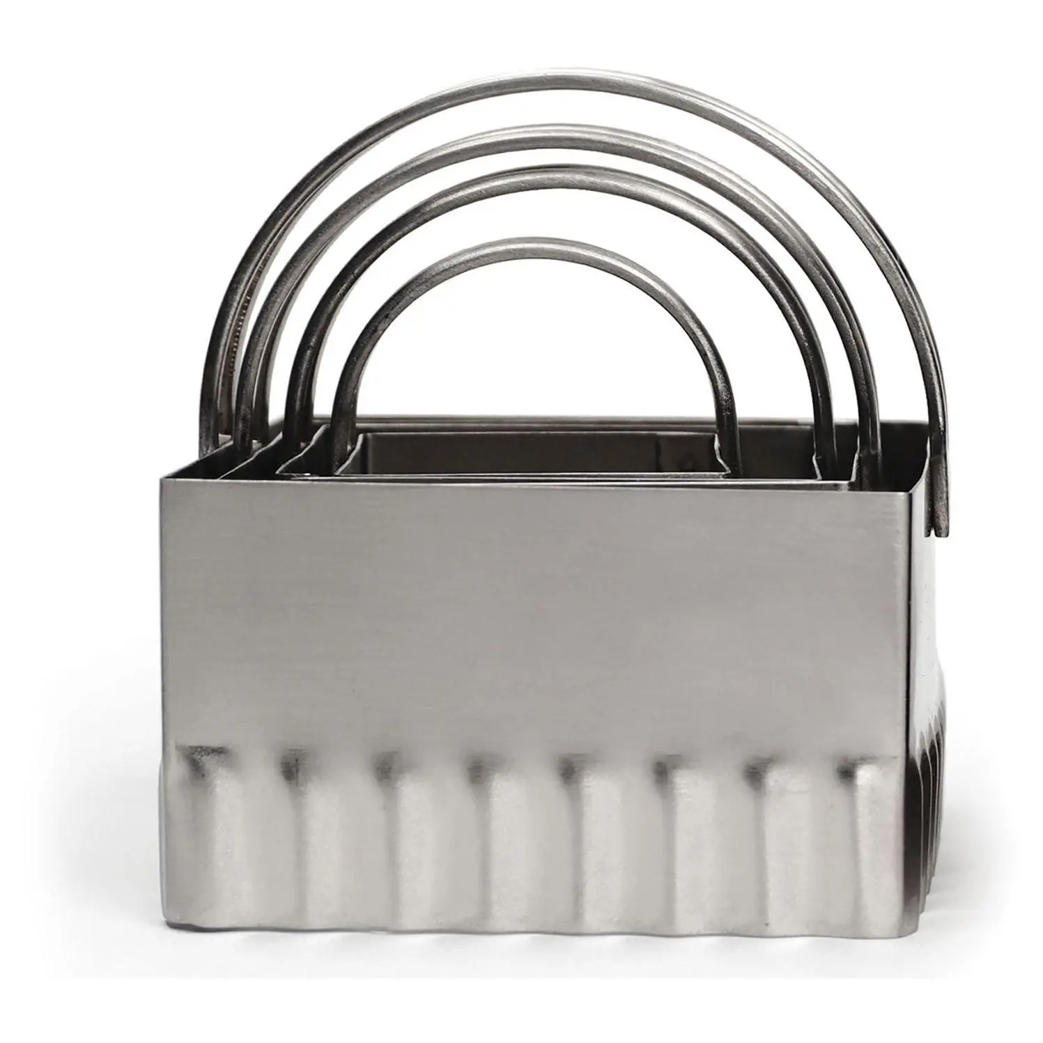 RSVP Set of 4 Square Rippled Biscuit Cutters RSVP Set of 4 Square Rippled Biscuit Cutters