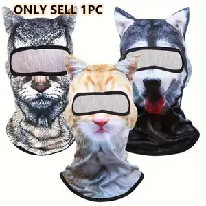 Realistic Masks Animal Head Mask 3D Cat Ski Balaclava Sheisty Face Mask with Ears, Perfect for Music Festivals, Raves, Skiing & Halloween Parties, Unique Design!