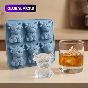 Mini Highland Cow Ice Cube Mold, Ice Cube Tray, Cute 3D Ice Cubes for Drinks, Parties, and Gifts, Perfect for Beverage Enhancements