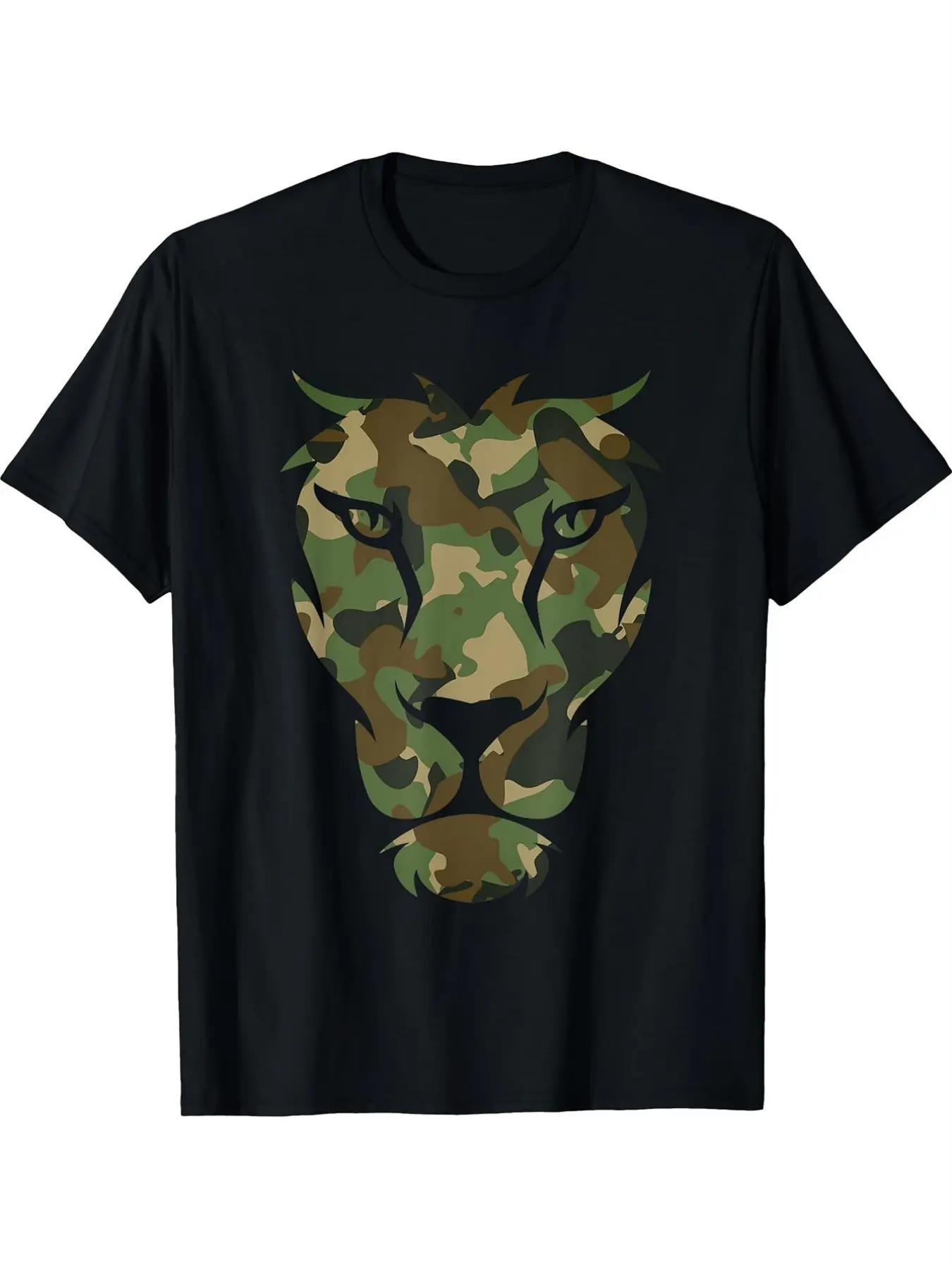 2026 New Arrival Camouflage Lion Head T-Shirt | Dad Gift Casual Tee Menswear Top Man Tshirt Streetwear Tropical Crewneck Shortsleeve