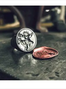 Fashionable design sense moose concave three-dimensional ring, unique and versatile seal ring, retro aged open ring
