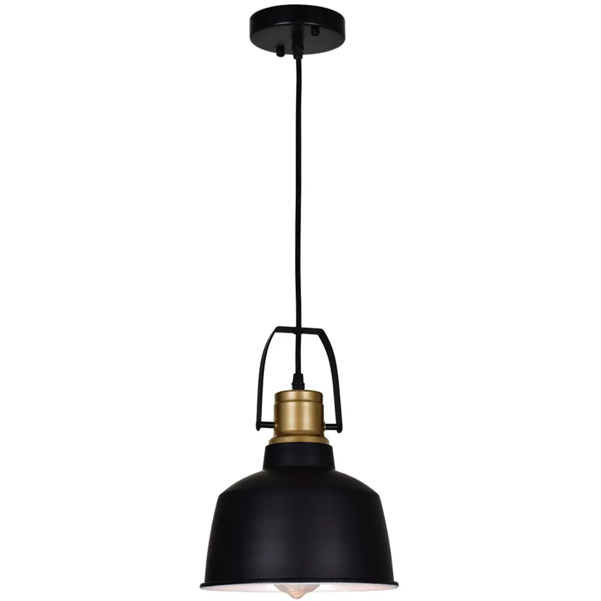 CWI Lighting Elisa 1 Light 9 inch Black Down Pendant Ceiling Light 9845P9-101