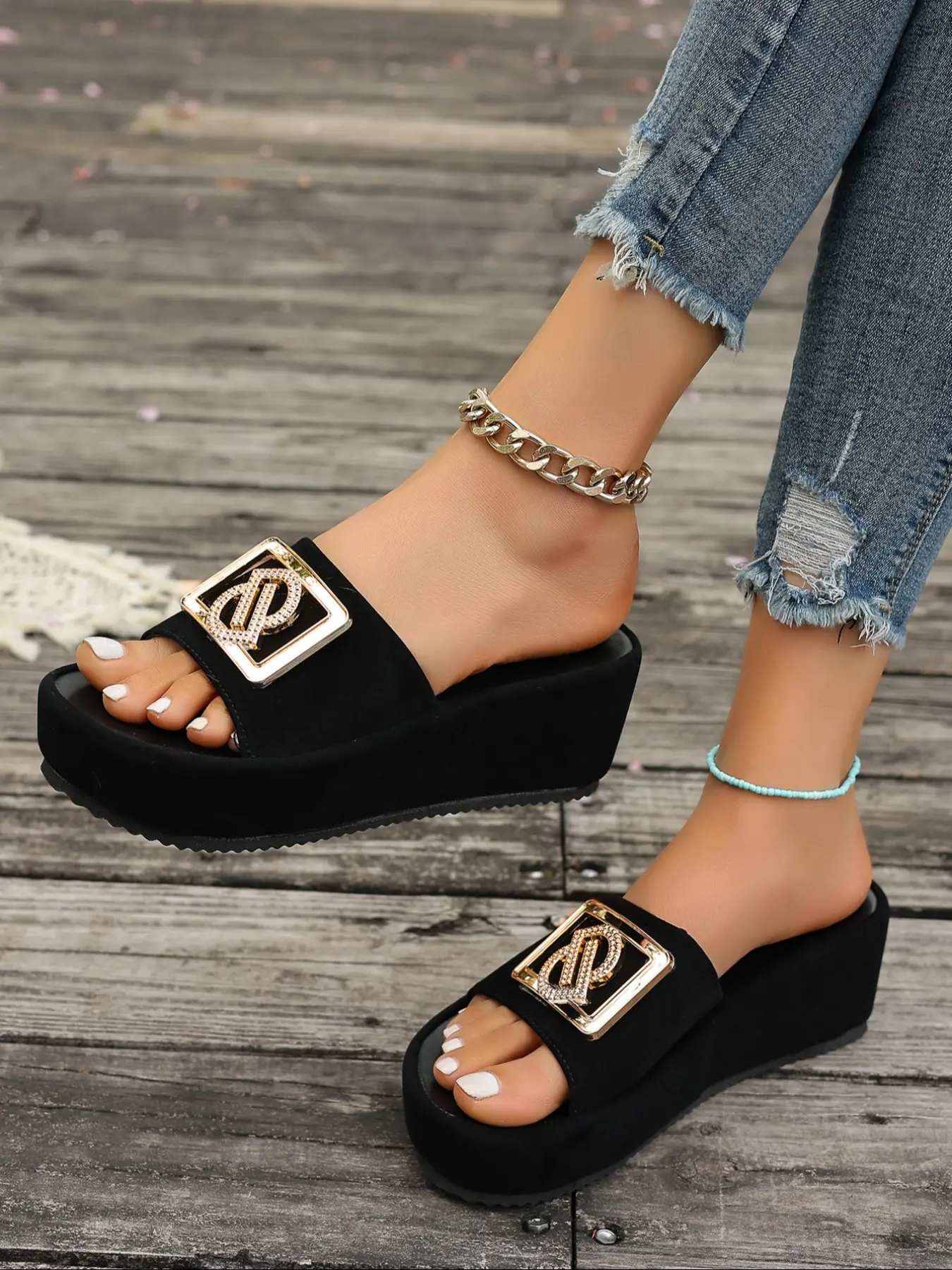 Women's Thick Sole Platform Wedge Sandals, Chic Summer Footwear, Lightweight Comfortable Fabric, Perfect for Summer Home Casual Wear & Outdoor Walking Shoes, Casual Comfy Sandals, Fashionable Comfy Sandals, Elevated Wedge