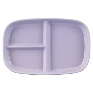 MONAZONE Portion Control Plate, Ceramic Divided Plates with 3 Compartments for Adults and Kids, Dishwasher and Microwave Safe