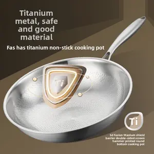 Premium Titanium Alloy Nonstick Cookware Set – Ceramic Coated, Induction Compatible, Hammered Fish Scale Texture Frying Pan and Wok, Professional Chef Skillet for Home Kitchen Steak Preparation