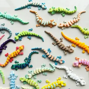 100pcs Mini 3D Printed Colorful Gecko Accessories PLA Material for Indoor School Graduation Ceremonies Office Decoration Father's Day Mother's Day Easter Birthday Parties Student Gift Collectible Figurines