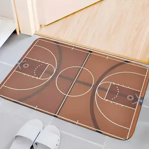 Basketball Court Area Rug, Non Slip Soft Floor Mat for Bedroom and Living Room, Stain Resistant Playroom Decor, Unique Gift for Basketball Lovers, Sports Theme Carpet