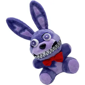 Nightmare Bonnie Plush Toy Suitable for Collection, FNAF Plushies Stuffed Doll for Boy Girl Christmas Halloween Birthday Gift, 8" (Purple Bonnie Rabbit)