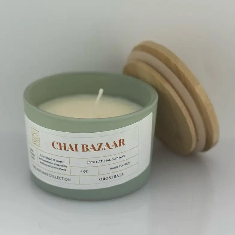 Maison Orostrata Chai Bazaar 100% Natural Soy Wax Hand Poured Candle - Autumn Collection