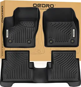 OEDRO Floor Mats Fit for 2013-2019 Ford Escape, 2013-2018 Ford C-Max, TPE All-Weather Floor Mats Includes 1st and 2nd Row Full Set Liners