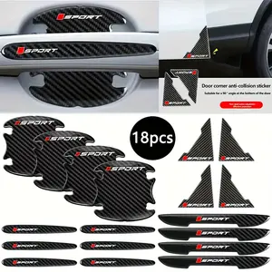 16-piece automotive exterior modification kit, Vehicle Exterior Decoration, including car sticker, side decals, door handle stickers, corner impact protectors, handle guards, weather strips for mirrors, suitable for all vehicle models